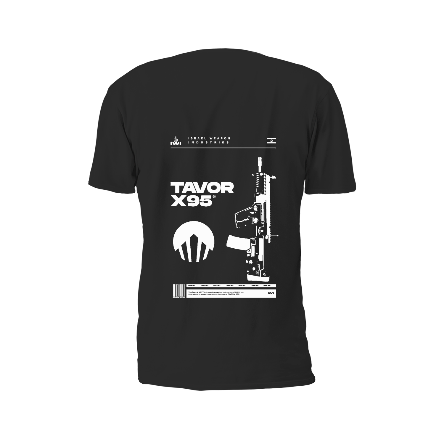 Camiseta IWI Tavor X95 Preta Prática 55